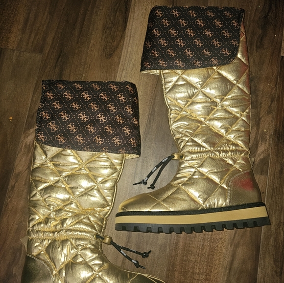 Guess Shoes - Gold Guess Boots (women size 8.5)